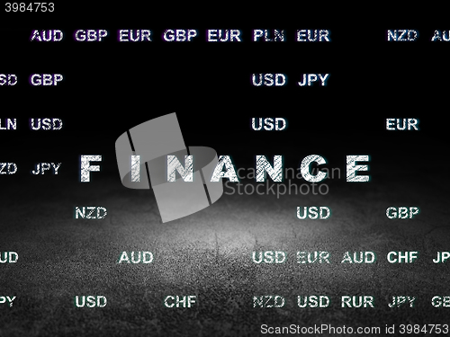 Image of Currency concept: Finance in grunge dark room