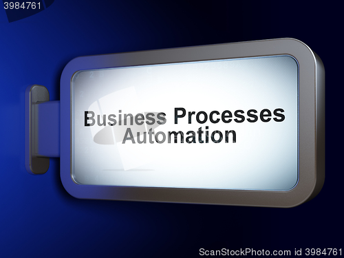 Image of Finance concept: Business Processes Automation on billboard background