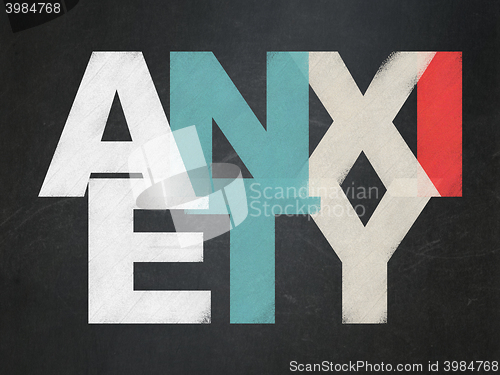 Image of Medicine concept: Anxiety on School board background