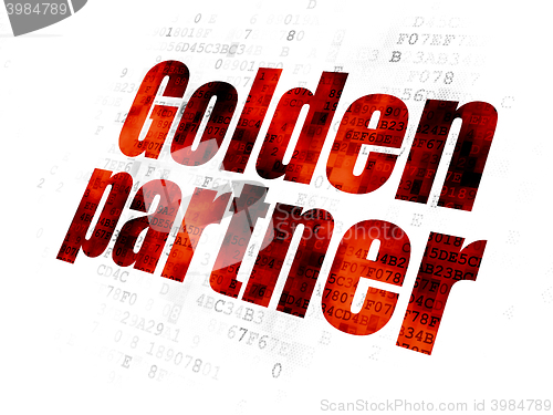 Image of Business concept: Golden Partner on Digital background