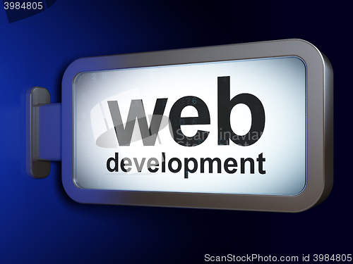 Image of Web development concept: Web Development on billboard background