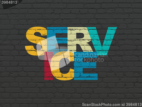 Image of Finance concept: Service on wall background