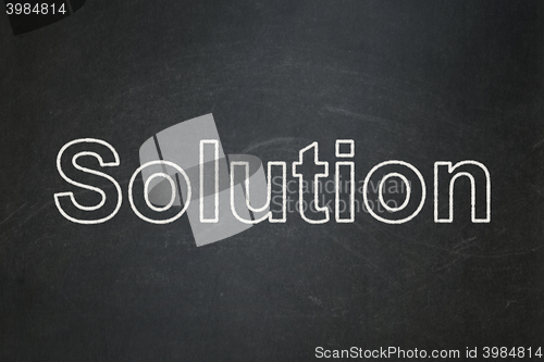 Image of Finance concept: Solution on chalkboard background