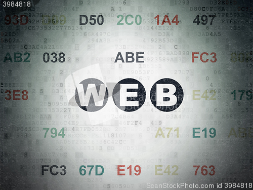 Image of Web development concept: Web on Digital Data Paper background