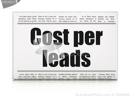 Image of Finance concept: newspaper headline Cost Per Leads