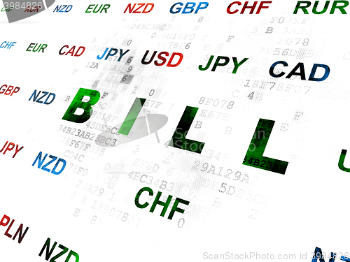 Image of Money concept: Bill on Digital background