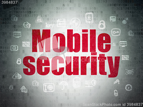 Image of Security concept: Mobile Security on Digital Data Paper background