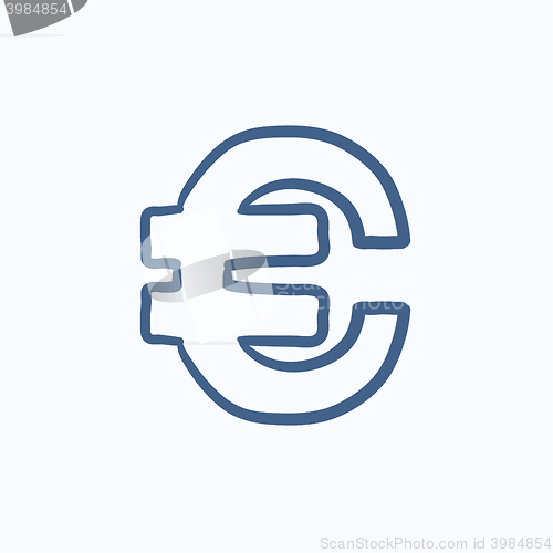 Image of Euro symbol sketch icon.