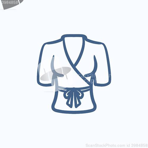 Image of Short female bathrobe sketch icon.