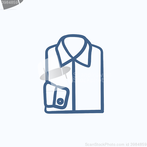 Image of Folded male shirt sketch icon.