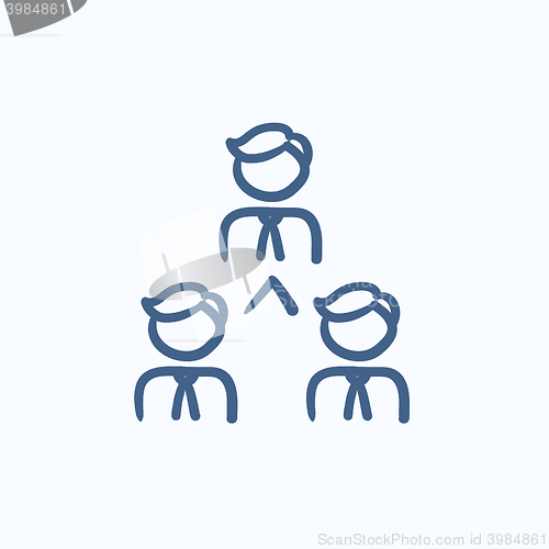 Image of Business team sketch icon.