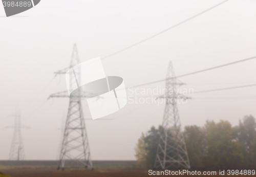 Image of High-voltage power poles