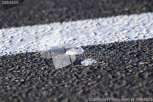 Image of glass on the pavement