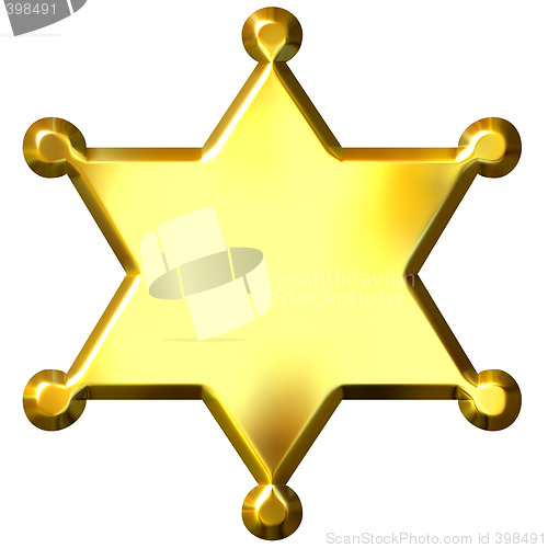 Image of 3D Golden Sheriff's Badge