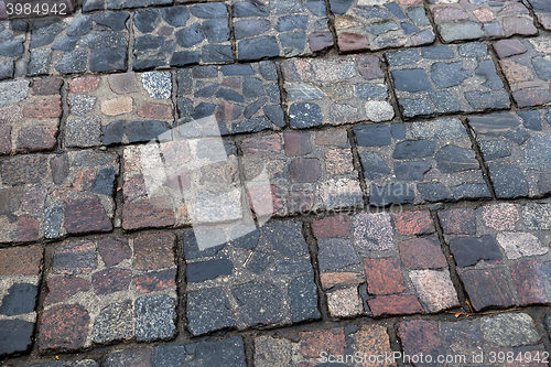 Image of stone road after rain