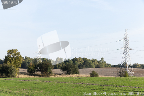 Image of High-voltage power poles