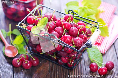 Image of cherry jam and berries