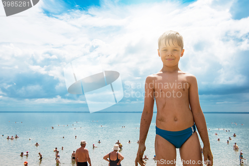 Image of Baby boy at beach