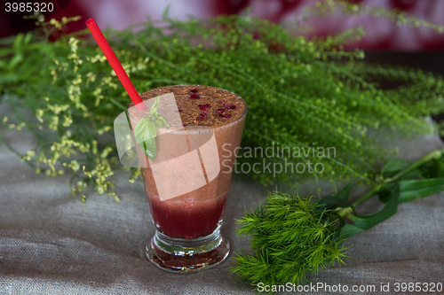 Image of smoothie from blueberry banana and orange juice