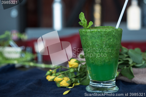 Image of Healthy organic green smoothie