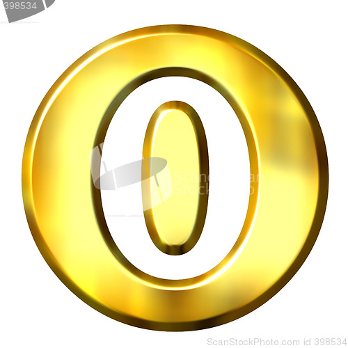 Image of 3D Golden Framed Number 0