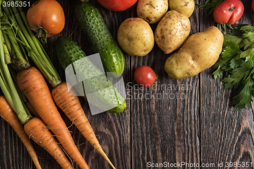 Image of freshly grown raw vegetables