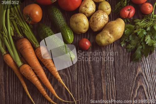 Image of freshly grown raw vegetables