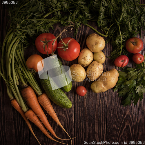 Image of freshly grown raw vegetables