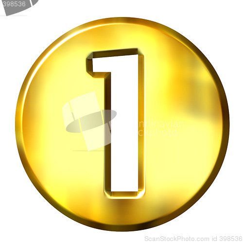 Image of 3D Golden Framed Number 1