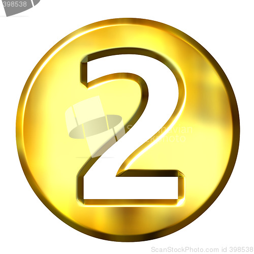 Image of 3D Golden Framed Number 2