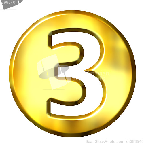 Image of 3D Golden Framed Number 3