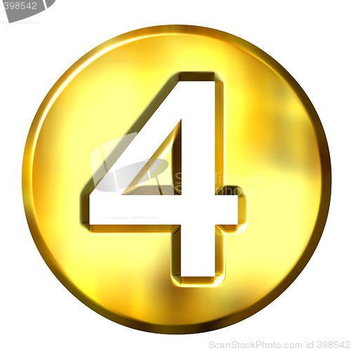 Image of 3D Golden Framed Number 4