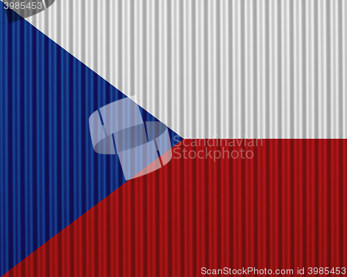 Image of Flag on corrugated iron