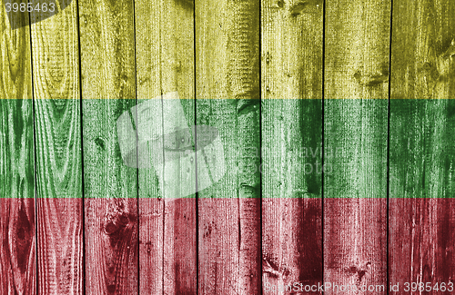 Image of Flag on weathered wood