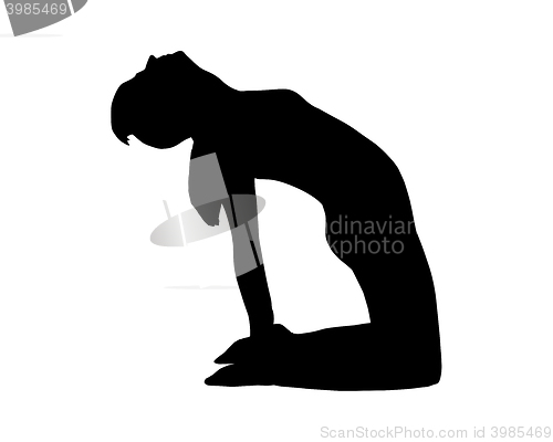 Image of Silhouette of woman doing yoga