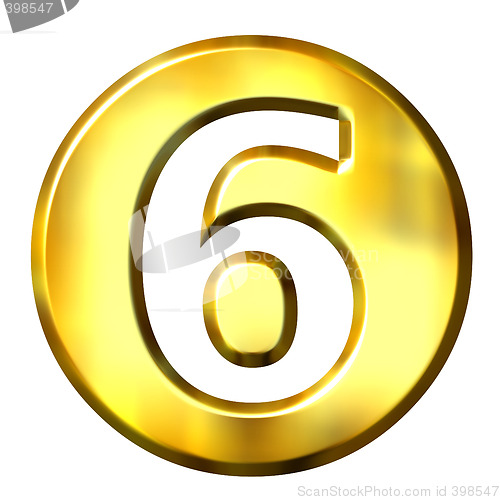 Image of 3D Golden Framed Number 6