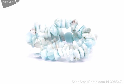 Image of Splintered larimar chain on white background