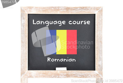 Image of Language course with flag on board