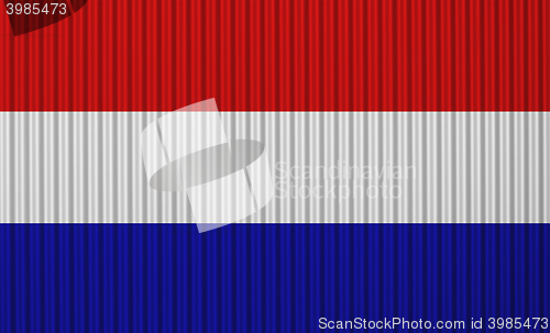 Image of Flag on corrugated iron