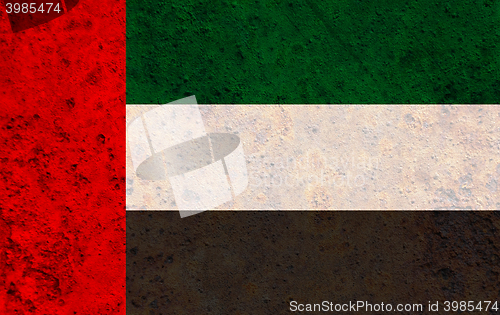 Image of Flag on rusty metal