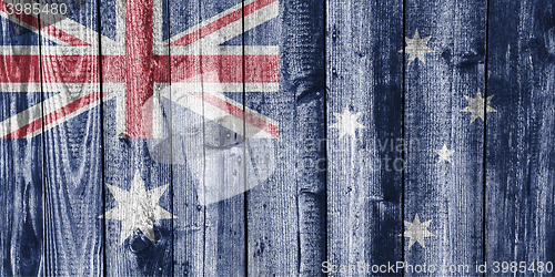 Image of Flag on weathered wood