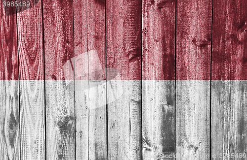 Image of Flag on weathered wood