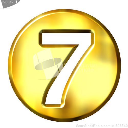 Image of 3D Godlen Framed Number 7