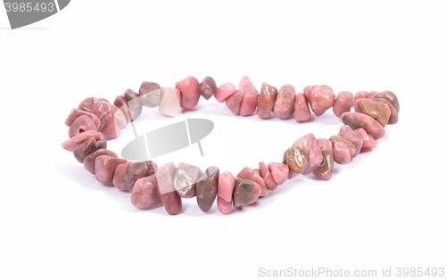 Image of Splintered rhodonite chain on white background