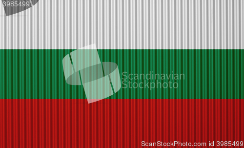 Image of Flag on corrugated iron