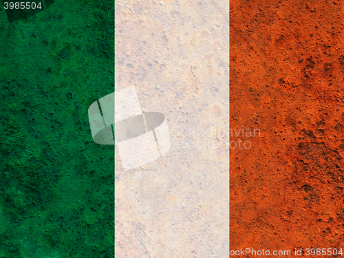 Image of Flag on rusty metal