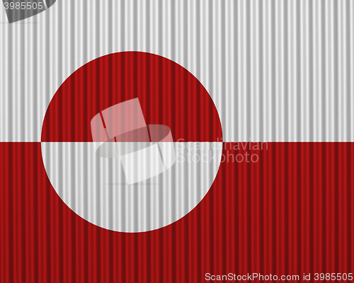 Image of Flag on corrugated iron