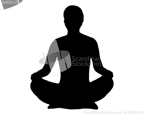 Image of Silhouette of woman doing yoga