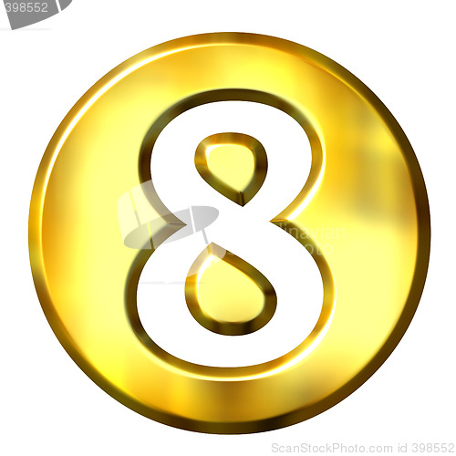 Image of 3D Golden Framed Number 8