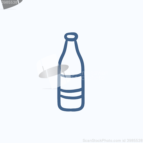 Image of Glass bottle sketch icon.